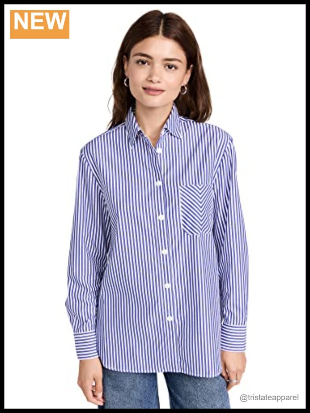 Cotton Non-Stretch Striped Button Down Shirt